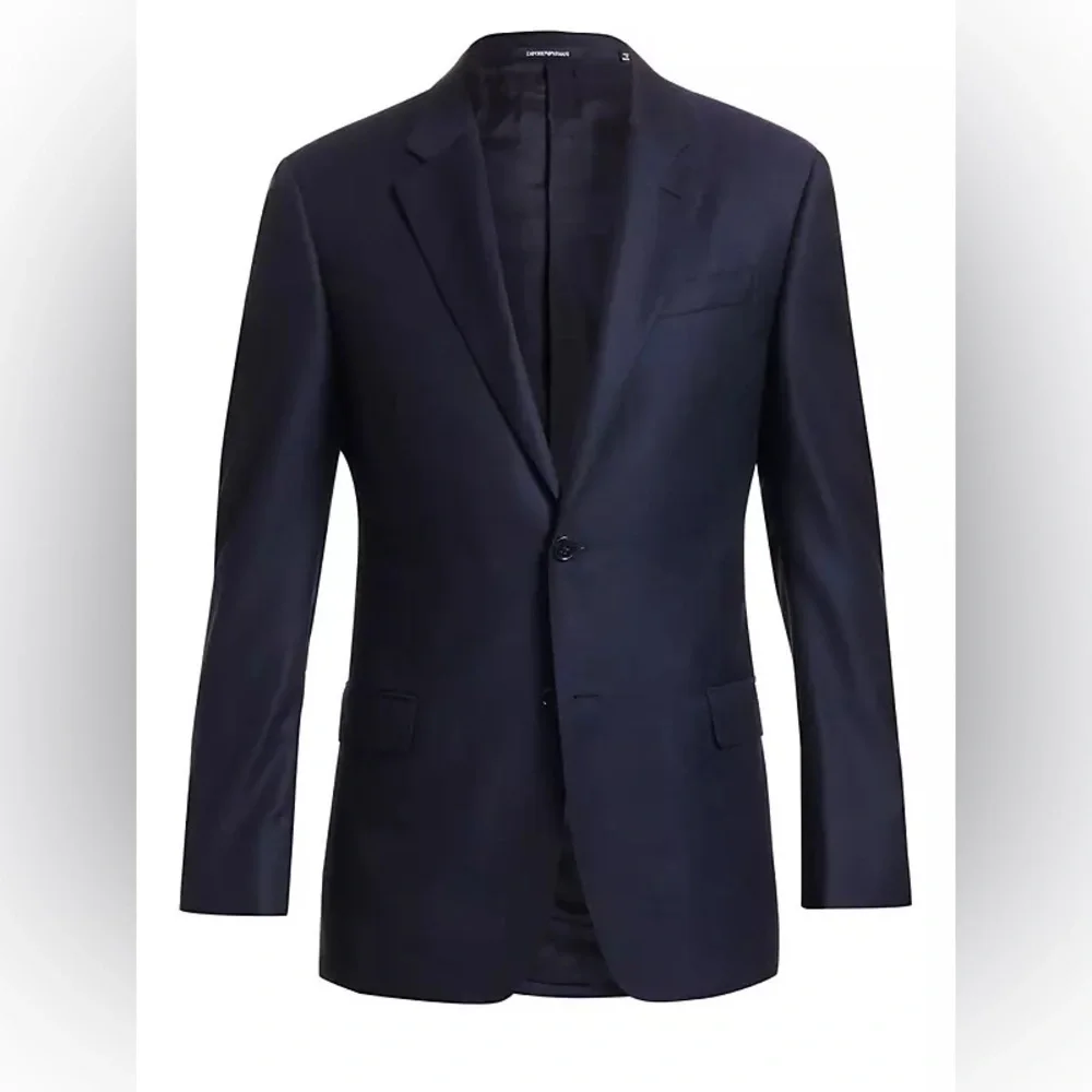 Emporio Armani G-Line Wool Blazer Slim-Fit Two-Button Men’s 54 Navy Blue